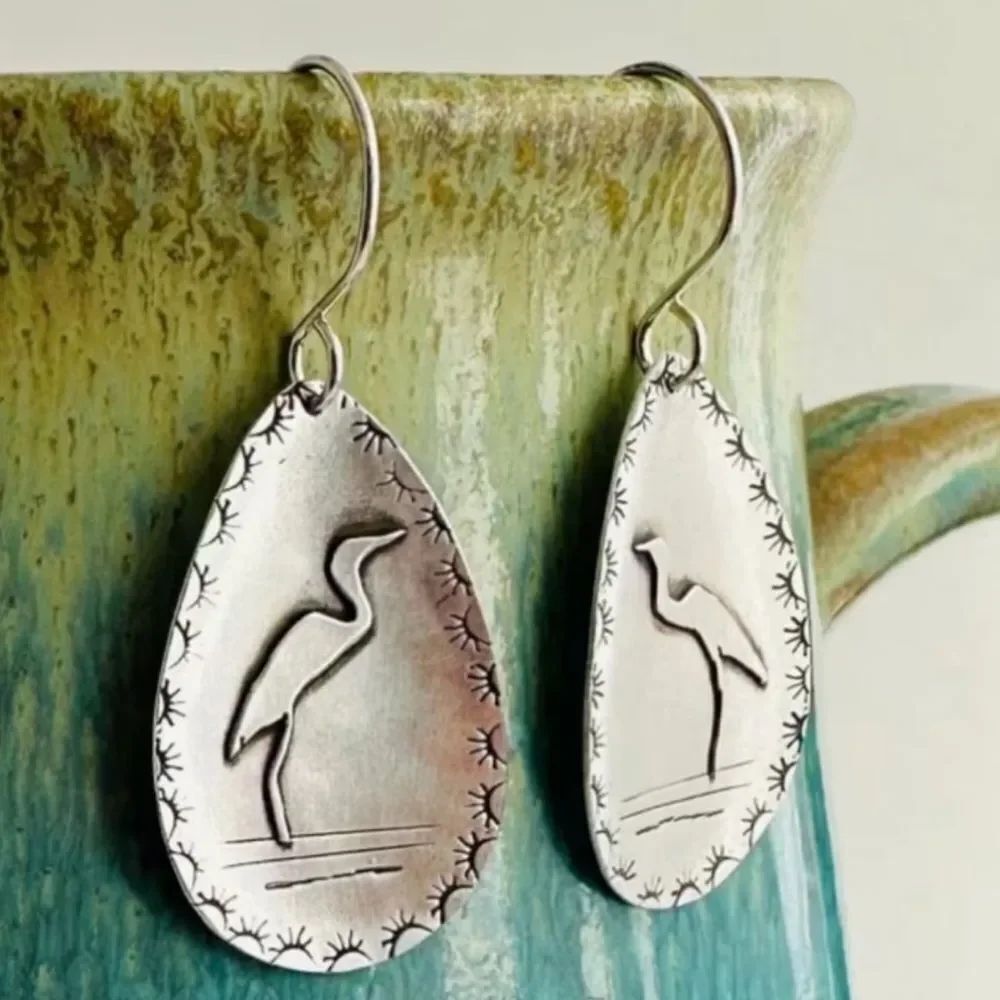 Boho bird earrings #2430
